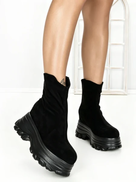 Ghete Dama cu Platforma 68WL6 BLACK | MEI