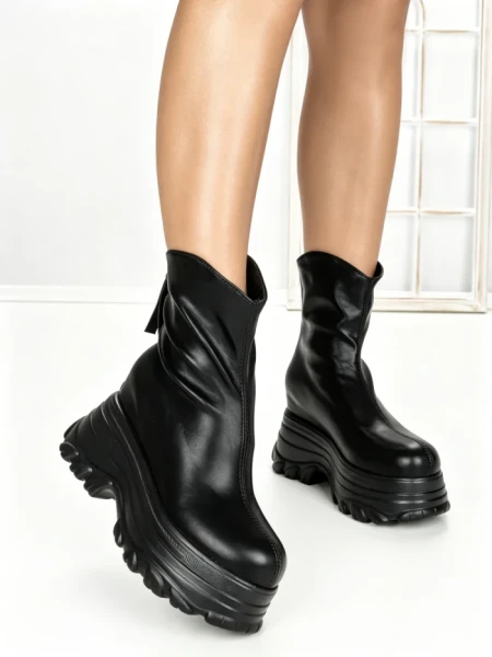 Ghete Dama cu Platforma 68WL6 BLACK | MEI