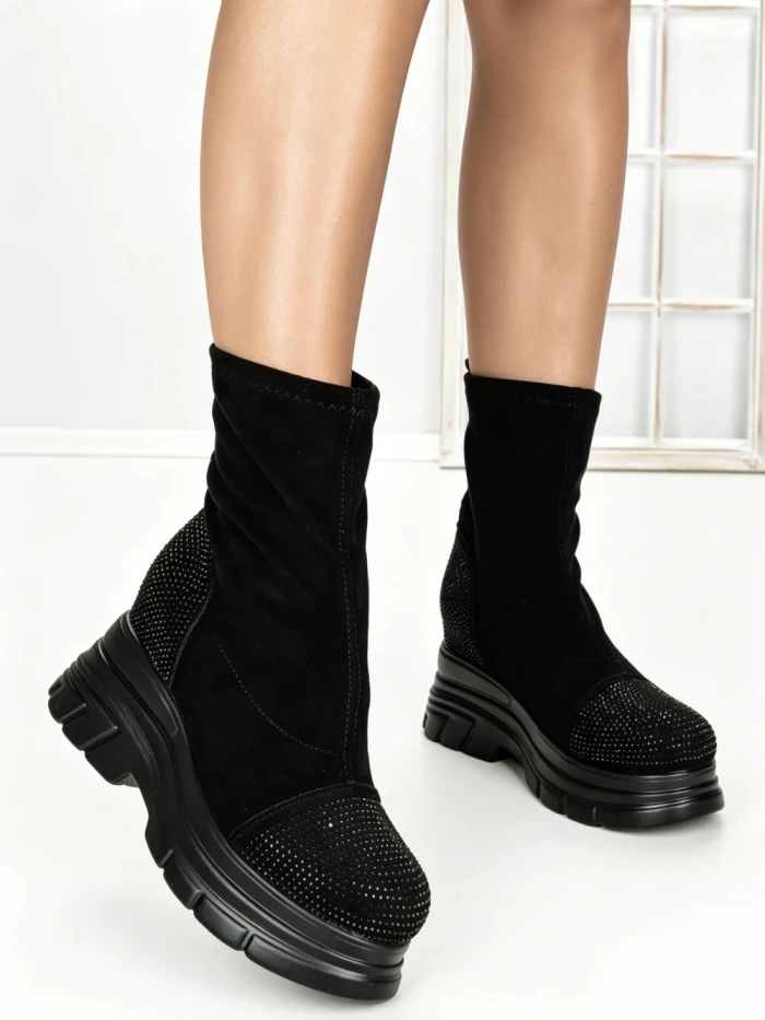 Ghete Dama cu Platforma 68WL5 BLACK | MEI