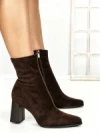 Botine cu Toc Gros 6GS11 DARK BROWN | MEI