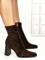 Botine cu Toc Gros 6GS11 DARK BROWN | MEI