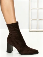 Botine cu Toc Gros 6GS11 DARK BROWN | MEI