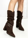 Ghete Dama din piele naturala 6GS9 DARK BROWN | PANTOFUL