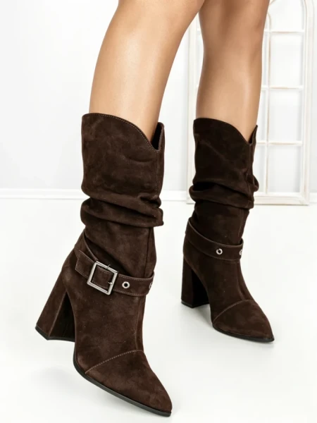 Ghete Dama din piele naturala 6GS9 DARK BROWN | PANTOFUL