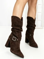 Ghete Dama din piele naturala 6GS9 DARK BROWN | PANTOFUL