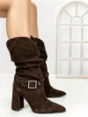 Ghete Dama din piele naturala 6GS9 DARK BROWN | PANTOFUL