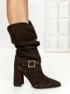 Ghete Dama din piele naturala 6GS9 DARK BROWN | PANTOFUL