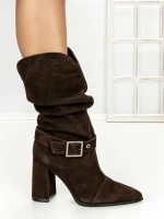 Ghete Dama din piele naturala 6GS9 DARK BROWN | PANTOFUL