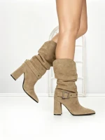 Ghete Dama din piele naturala 6GS9 KHAKI | PANTOFUL