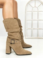 Ghete Dama din piele naturala 6GS9 KHAKI | PANTOFUL