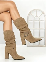 Ghete Dama din piele naturala 6GS9 KHAKI | PANTOFUL