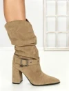 Ghete Dama din piele naturala 6GS9 KHAKI | PANTOFUL