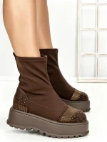 Ghete Dama cu Platforma 3AL78 DARK BROWN | MEI
