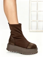Ghete Dama cu Platforma 3AL78 DARK BROWN | MEI
