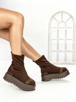 Ghete Dama cu Platforma 3AL78 DARK BROWN | MEI