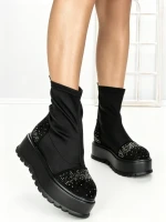 Ghete Dama cu Platforma 3AL78 BLACK-GUN | MEI
