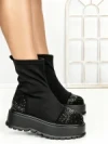 Ghete Dama cu Platforma 3AL78 BLACK-GUN | MEI