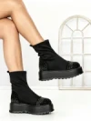 Ghete Dama cu Platforma 3AL78 BLACK-GUN | MEI