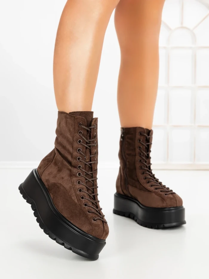 Ghete Dama cu Platforma 3AL77 DARK BROWN | MEI