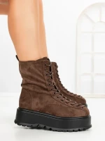 Ghete Dama cu Platforma 3AL77 DARK BROWN | MEI
