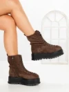 Ghete Dama cu Platforma 3AL77 DARK BROWN | MEI
