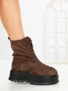 Ghete Dama cu Platforma 3AL77 DARK BROWN | MEI