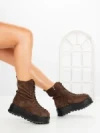 Ghete Dama cu Platforma 3AL77 DARK BROWN | MEI