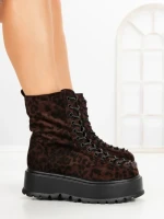 Ghete Dama cu Platforma 3AL77 BROWN-LEOPARD | MEI