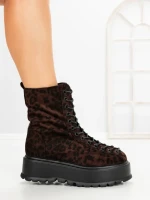 Ghete Dama cu Platforma 3AL77 BROWN-LEOPARD | MEI