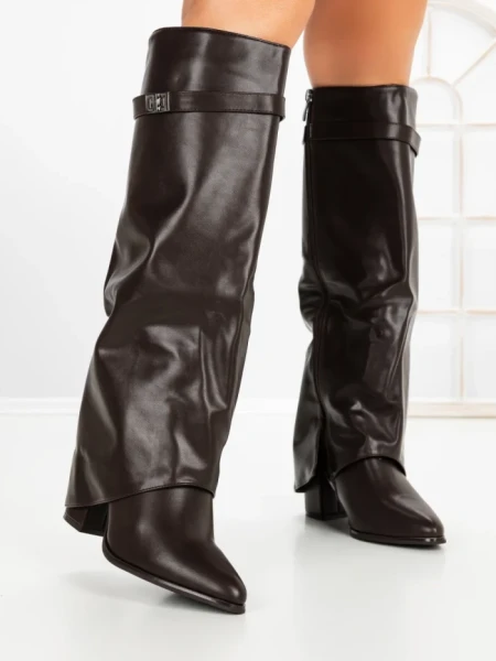 Cizme Dama cu Toc 6AH35 BROWN | MEI
