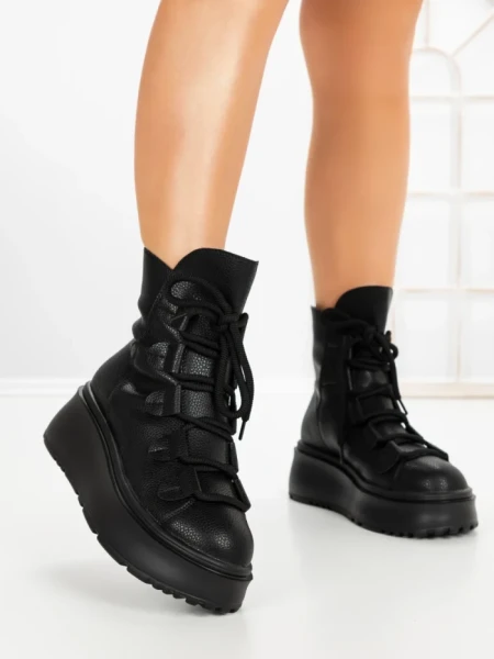Ghete Dama cu Platforma 6ZP13 BLACK | MEI