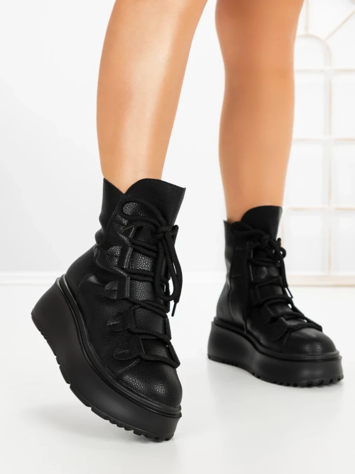 Ghete Dama cu Platforma 6ZP13 BLACK | MEI