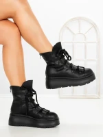 Ghete Dama cu Platforma 6ZP13 BLACK | MEI