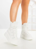 Ghete Dama cu Platforma 6ZP13 WHITE | MEI