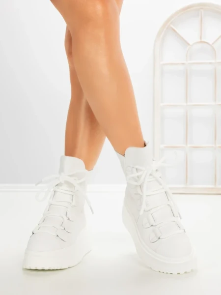 Ghete Dama cu Platforma 6ZP13 WHITE | MEI