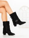 Botine cu Toc Gros 6AH32 BLACK | MEI