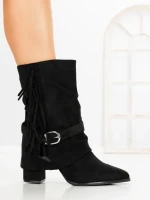 Botine cu Toc Gros 6AH32 BLACK | MEI