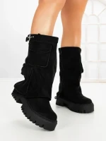 Ghete Dama cu Platforma 6AH27 BLACK | MEI