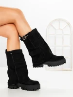 Ghete Dama cu Platforma 6AH27 BLACK | MEI