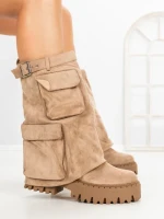 Ghete Dama cu Platforma 6AH27 KHAKI | MEI