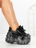 Pantofi Sport Dama cu Platforma 9999-6 BLACK | MEI
