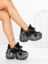 Pantofi Sport Dama cu Platforma 9999-6 BLACK | MEI