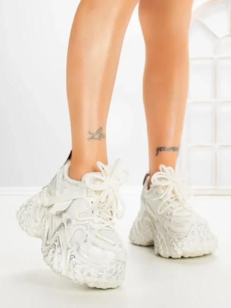 Pantofi Sport Dama cu Platforma 9999-6 SILVER | MEI