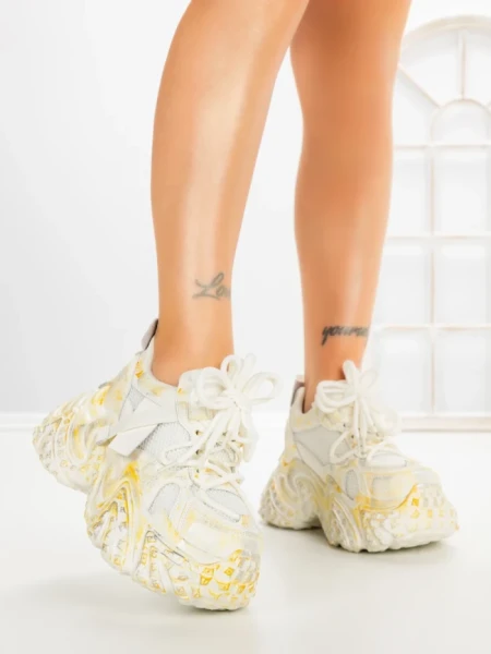 Pantofi Sport Dama cu Platforma 9999-6 YELLOW | MEI