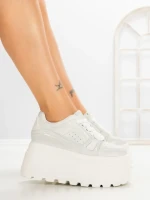 Pantofi Sport Dama cu Platforma 6208-9 WHITE | MEI
