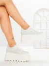 Pantofi Sport Dama cu Platforma 6208-9 WHITE | MEI