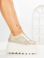 Pantofi Sport Dama cu Platforma 6208-9 CHAMPAGNE | MEI