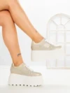Pantofi Sport Dama cu Platforma 6208-9 CHAMPAGNE | MEI