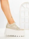 Pantofi Sport Dama cu Platforma 6208-9 CHAMPAGNE | MEI