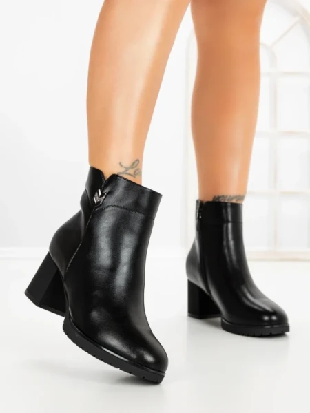 Botine cu Toc Gros 6AH33 BLACK | MEI